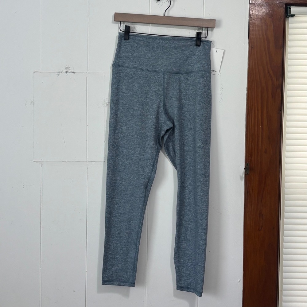 Quince Women Large Heather Sky Blue High Rise 7/8 Leggings NEW